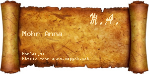 Mohr Anna névjegykártya