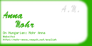 anna mohr business card